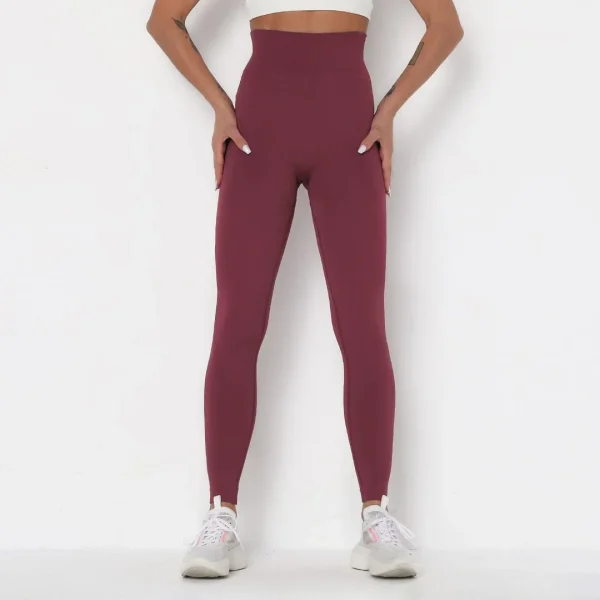 Wine Red Seamless High Waist Tight-fitting Hip-lifting Outdoor Running Sweatpants