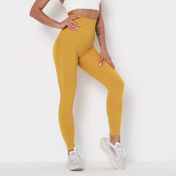 Wine Red Seamless High Waist Tight-fitting Hip-lifting Outdoor Running Sweatpants - Image 5