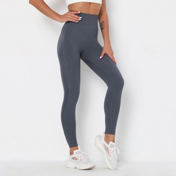 Wine Red Seamless High Waist Tight-fitting Hip-lifting Outdoor Running Sweatpants - Image 6