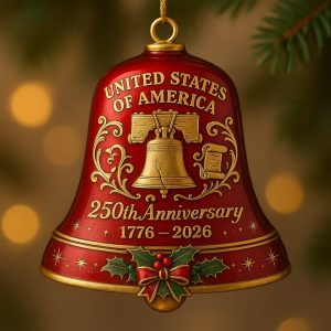 5285f39081a595f7c3021b06b7a252e509a1f2e6.jpg 🔥Each $5.99 On Sale Today Only🔔United States 250th Anniversary Bell Ornament🌟Proudly made in Texas, USA