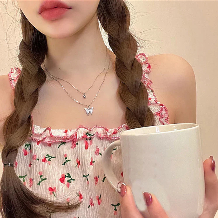 Niche neck accessories elegant fashion trend shiny pendant necklace